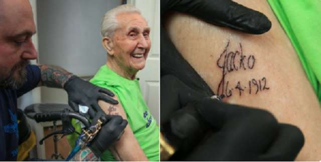 A 104 ans, il se fait tatouer et entre dans le Guinness des records!